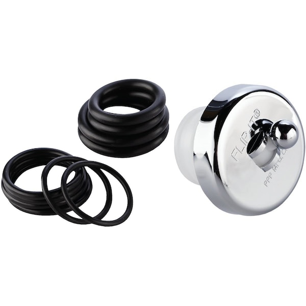 Ppp Flip-it Fit All Bathtub Drain Stopper with Chrome Finish 10-100 - main